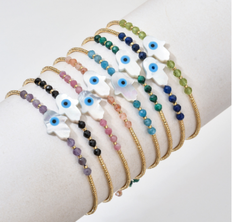 Hamsa Evil Eye Beaded Bracelet-0