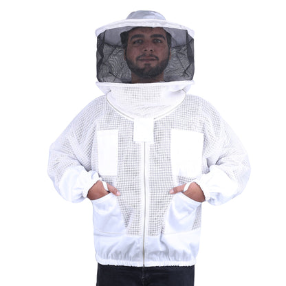 Beekeeping Bee Jacket 3 Layer Mesh Round Head Jacket Protective Equipment-3