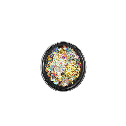 3D Assorted Nail Decals Decoration Nail Art Rhinestones Mix Gem Designs Tips Diy-16