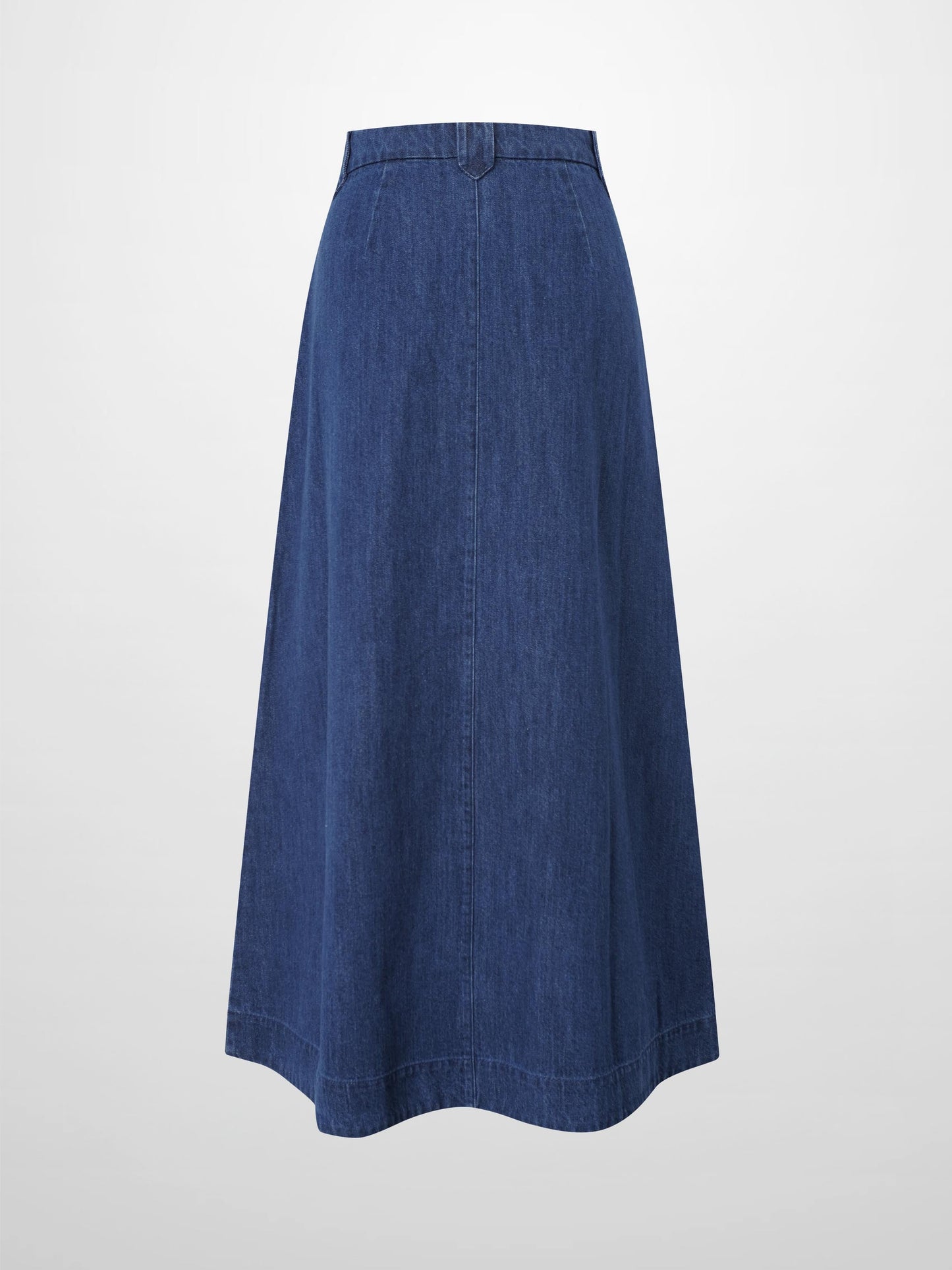 A-Line Button Down Pocket Skirt-Navy-2