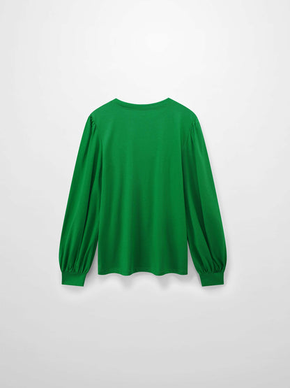 Bubble Sleeve T-Shirt-Kelly Green-1