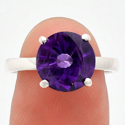 Fancy Cut Premium African Amethyst Ring size-7.5 R-1019 11-ER10040-0