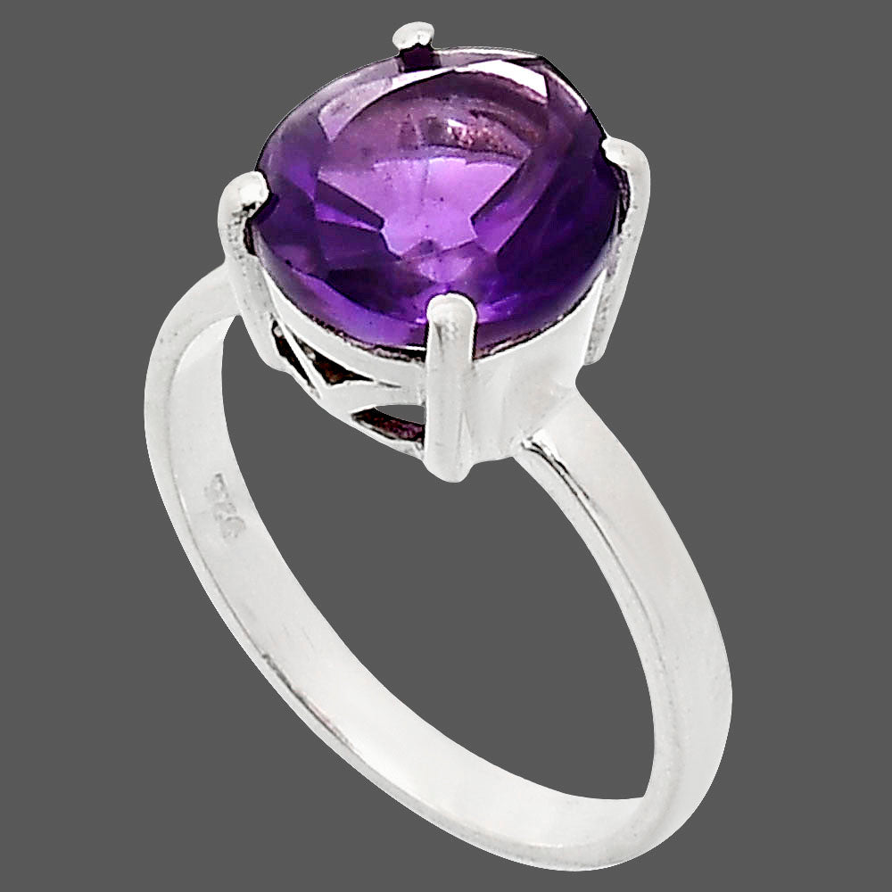 Fancy Cut Premium African Amethyst Ring size-7.5 R-1019 11-ER10040-2