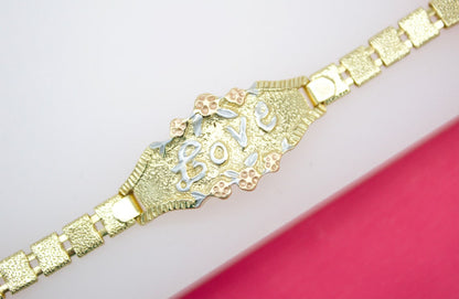 18K Gold Filled Designed Vintage Love Bracelet-1