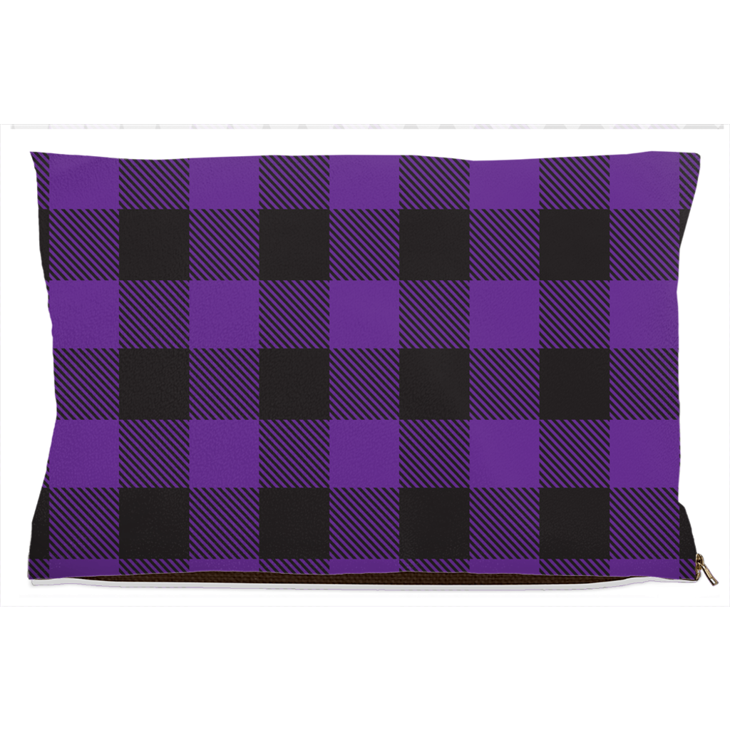Buffalo Plaid Purple Dog Bed-1