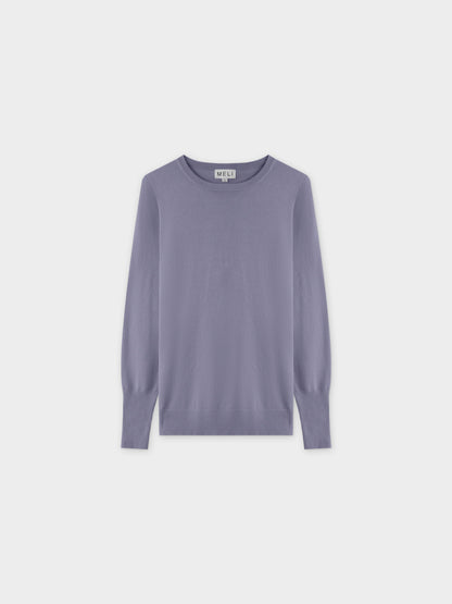 Basic Crew Sweater LS-Denim Blue-0