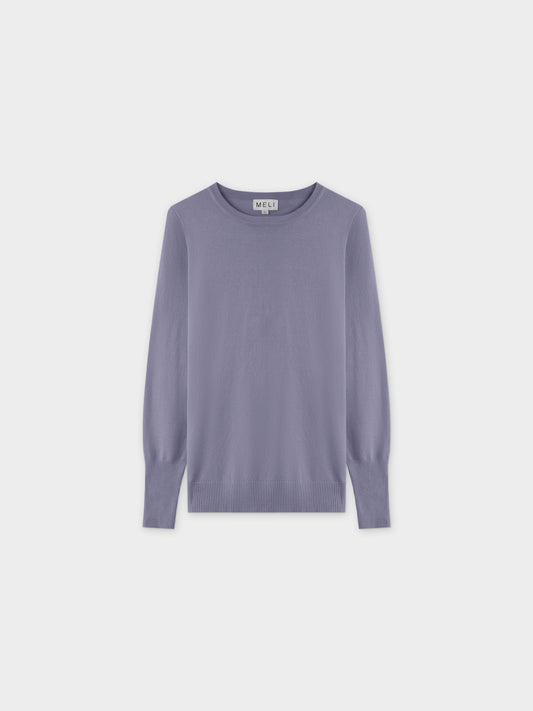 Basic Crew Sweater LS-Denim Blue-0