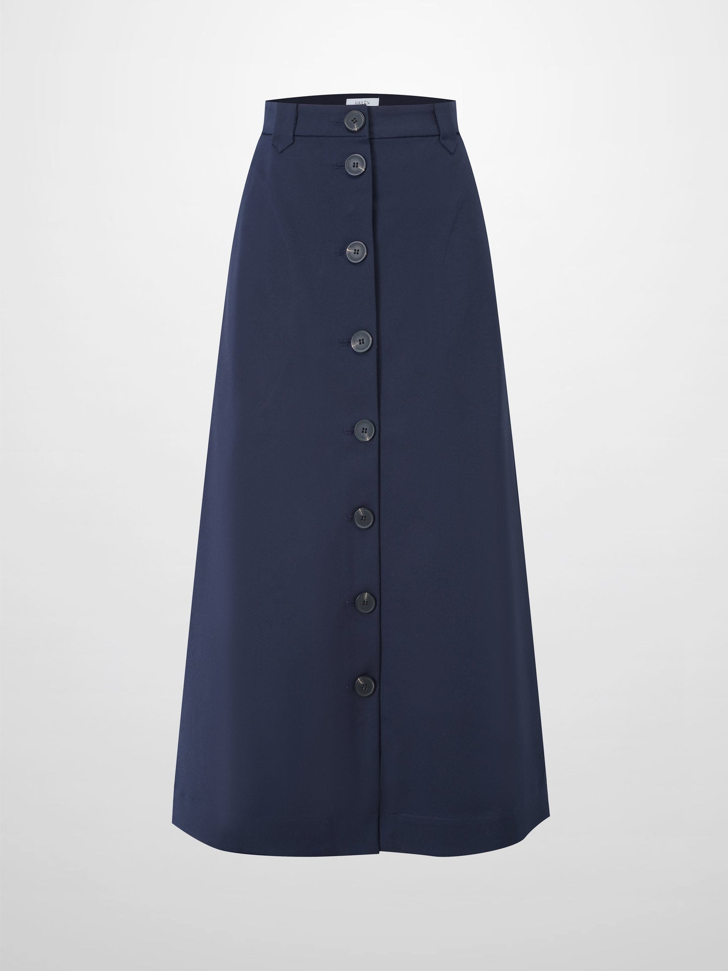 A-Line Button Down Pocket Skirt-Navy-1
