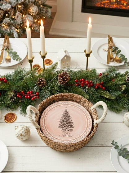 Bread Warmer & Basket - Christmas Tree Round-1