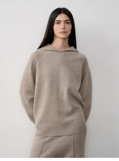 Fireladyfur Women's Wool Knit Hooded Set"Urban One"-7