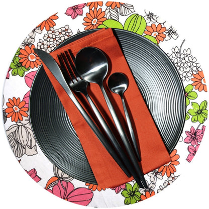 Charlo's Set of 4 Round Placemats Covers  Nina's Gardens 14 Dia inch-1