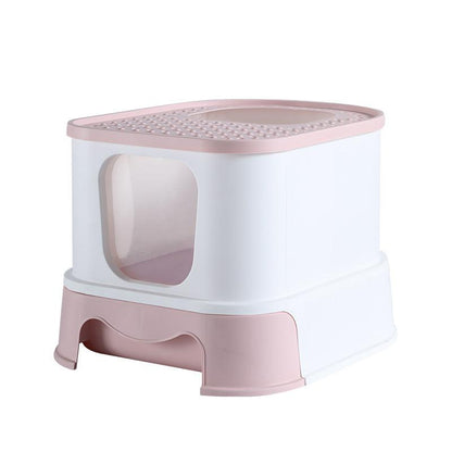 Splashguard Cat Litter Basin - Stylish And Practical Closed Design-6