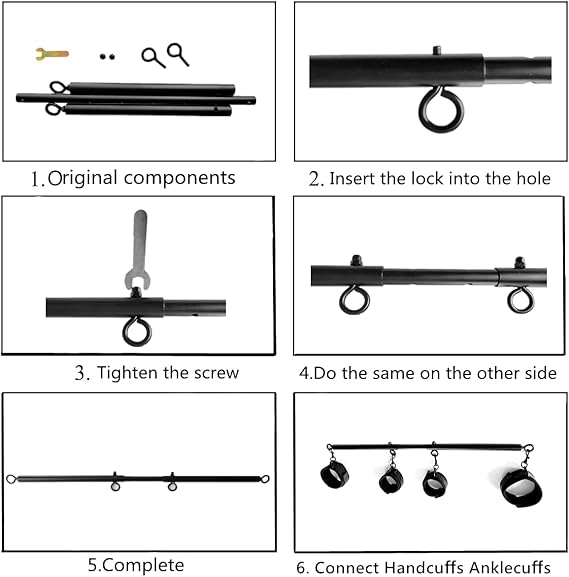 Adjustable BDSM Spreader Bar Restraint Set-4