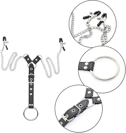 SensationBalance BDSM Nipple Clamps Penis Cage-3