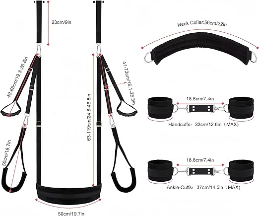 Deluxe BDSM Sex Swing with Cuffs Kit-4