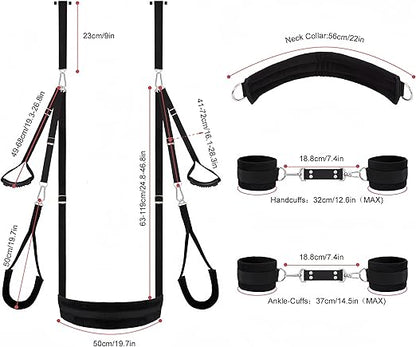 Deluxe BDSM Sex Swing with Cuffs Kit-4