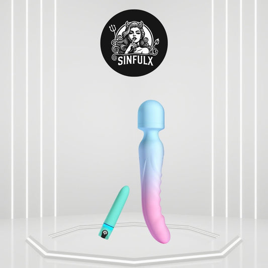 HeatTremor Clitoral Stimulator Wand & Bullet Vibrator Set-0