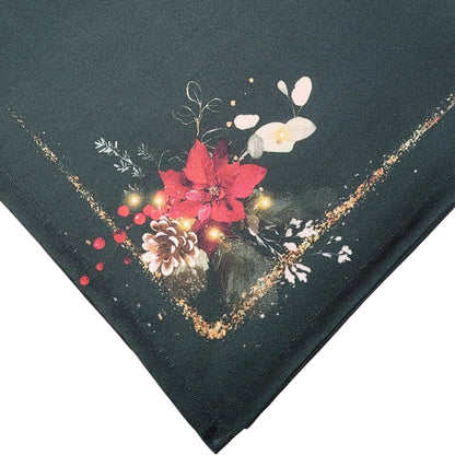 Charlo's Cloth Napkins Set of 4 Green Christmas Arrangement 16" by 16"-2