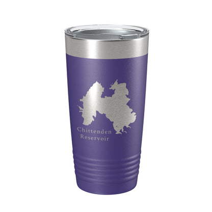 Chittenden Reservoir Tumbler Lake Map Travel Mug Insulated Laser Engraved Coffee Cup Vermont 20 oz-15