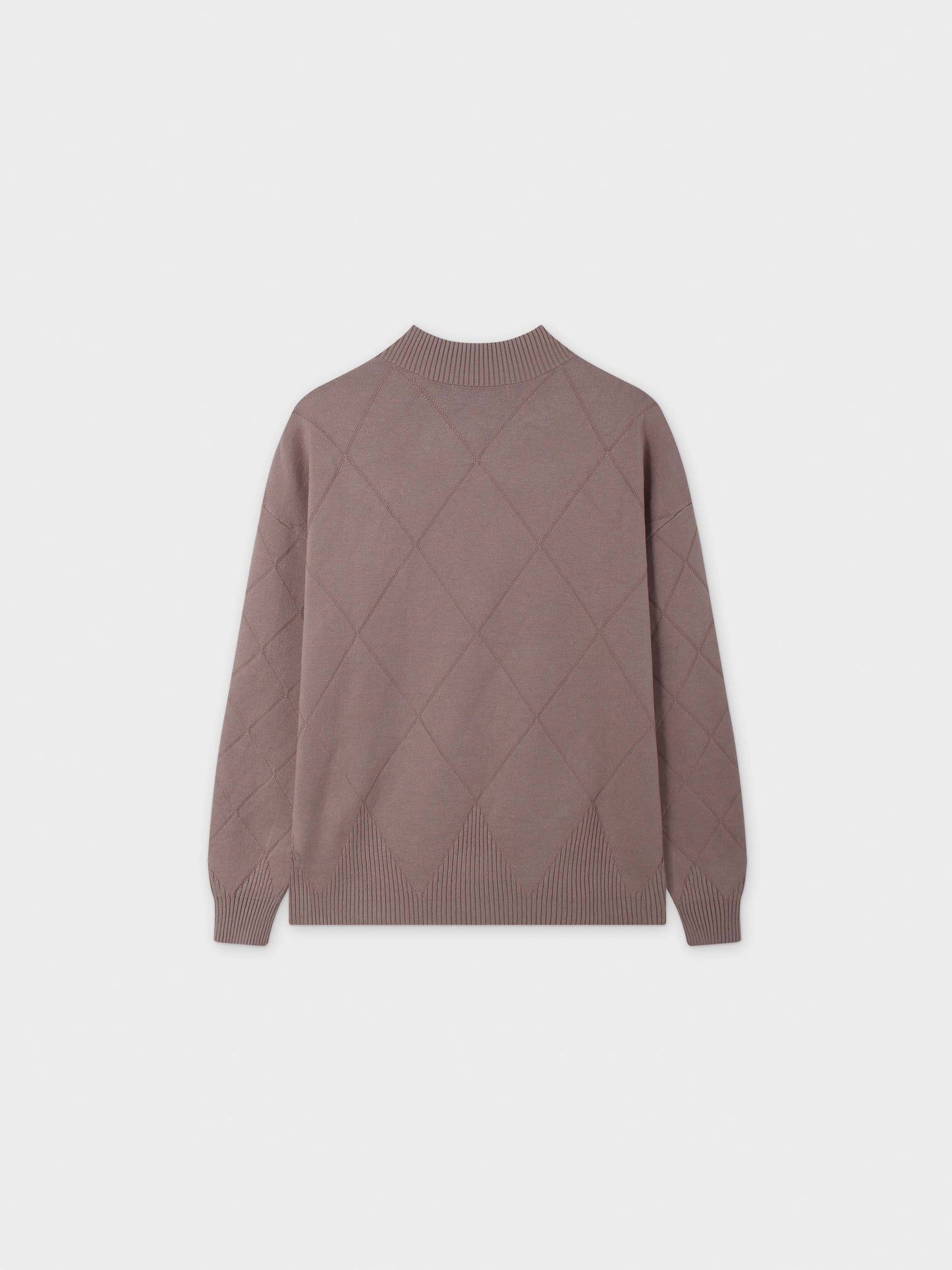 Oversized Diamond Detail Sweater-Taupe-2