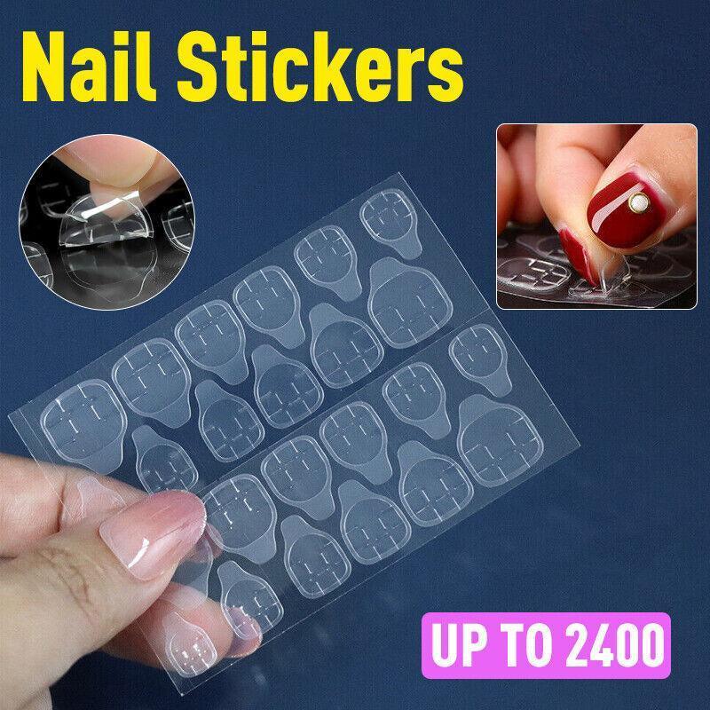24-2400PCS Double Sided Adhesive Press On Nail Stickers Clear Tape Glue Tabs-0