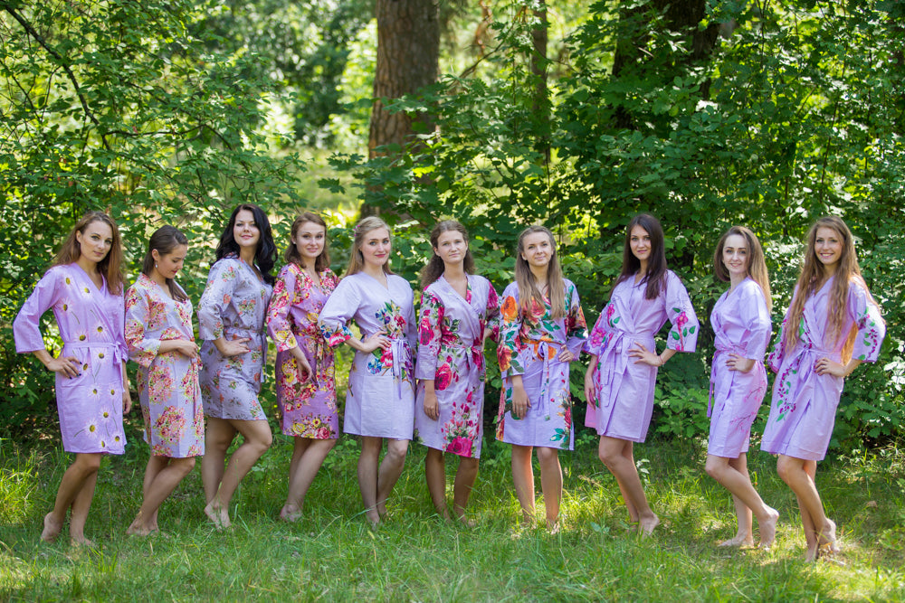 Shades of Lilac Wedding Colors Bridesmaids Robes-1