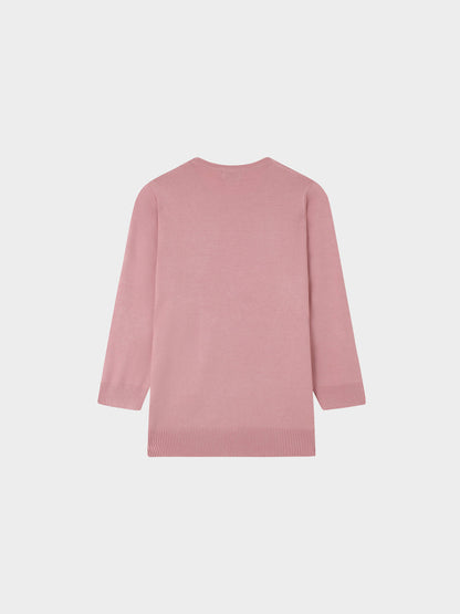 Basic Crew Sweater 3Q-Mauve-1