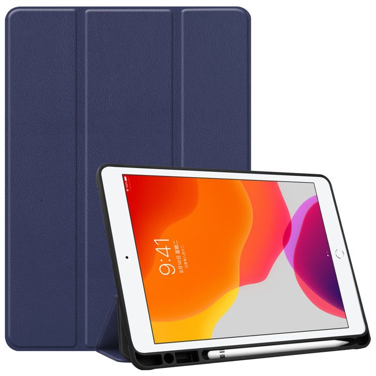 Apple iPad Air 13 (2024), mappa tok, érintőceruza tartóval, Smart Case, Wooze Trifold Pencil, sötétkék (TS8502)-0