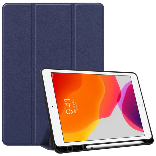 Apple iPad Air 13 (2024), mappa tok, érintőceruza tartóval, Smart Case, Wooze Trifold Pencil, sötétkék (TS8502)-0