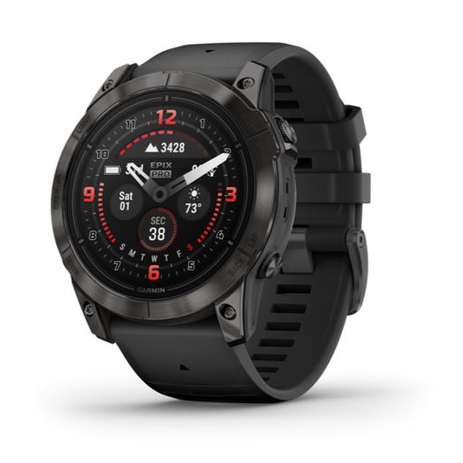 Garmin Epix Pro (Gen 2) Sapphire okosóra 51 mm, karbonszürke DLC, fekete szilikon szíjjal (010-02804-01) (010-02804-01) (010-02804-01)-0