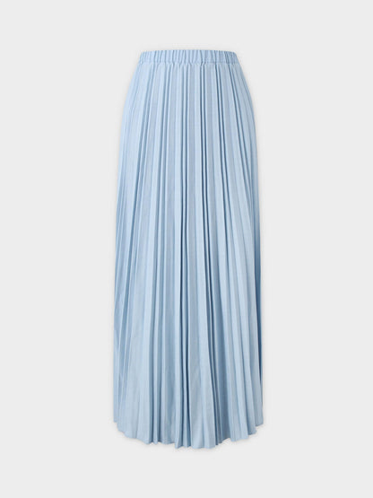 Denim Pleated Skirt-Light Blue-0