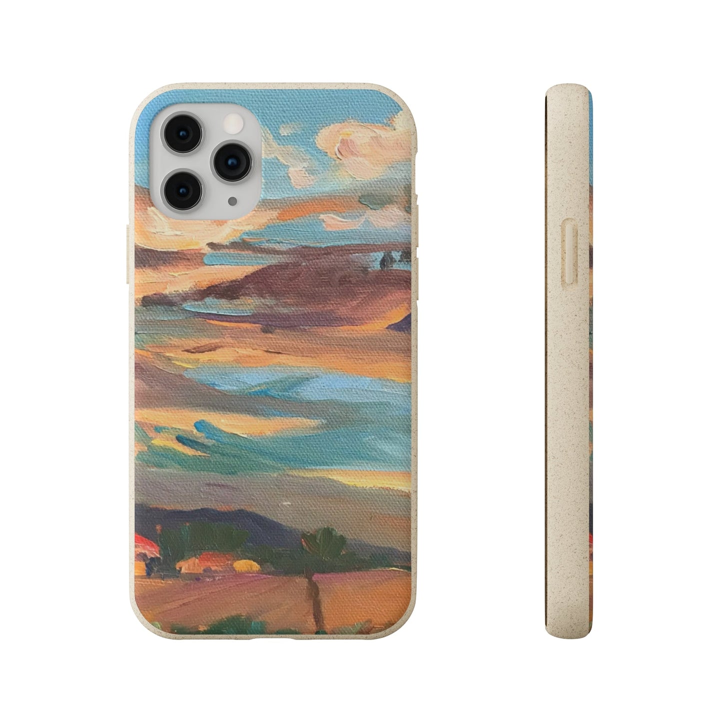 Biodegradable Phone Case with 'Fall Sky' Landscape Original Artwork by Barbara Cleary-1
