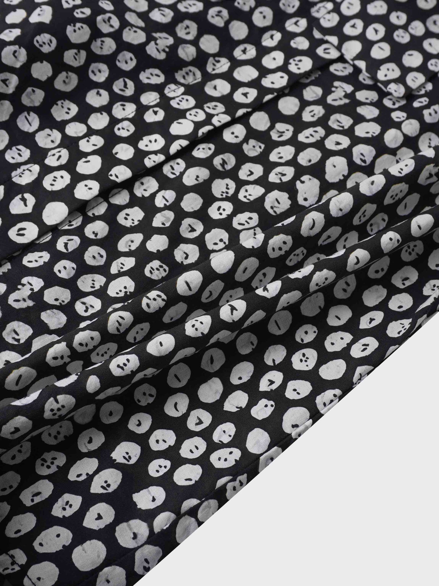 Cotton Bow Blouse-Black and White-3