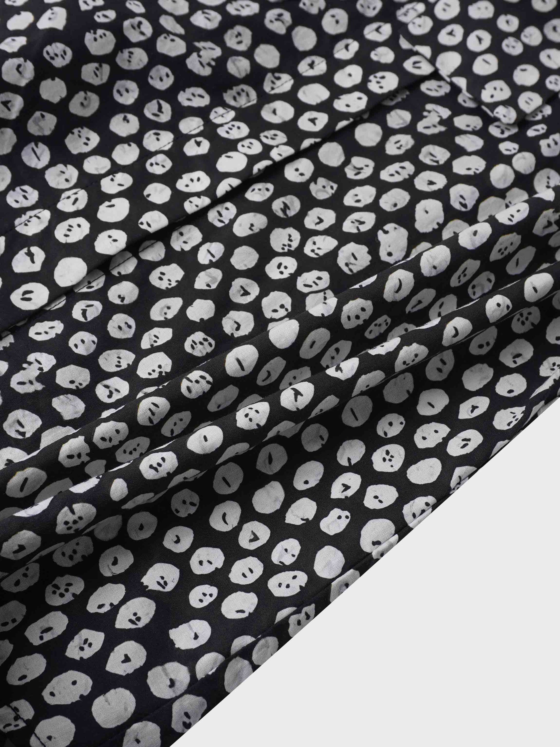 Cotton Bow Blouse-Black and White-3