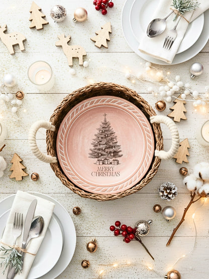 Bread Warmer & Basket - Christmas Tree Round-3