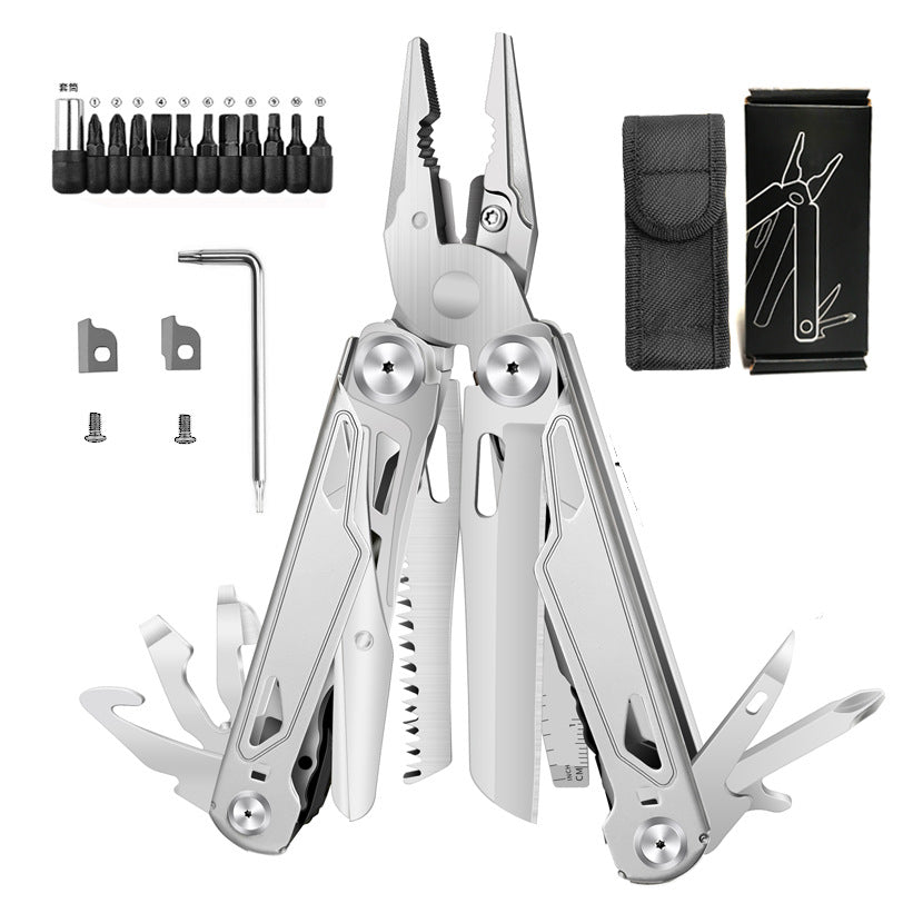Foldable Multitool Pliers with Scissors and Screwdriver Stainless Steel Multi Tool Pliers with Replaceable Wire Cutters and Saw-7