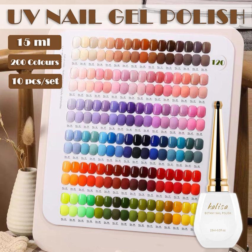 Kalisa 10Pcs Gel Nail Set Gel Nail Polish Kit Glitter Soak Off Uv Varnish 15Ml-0