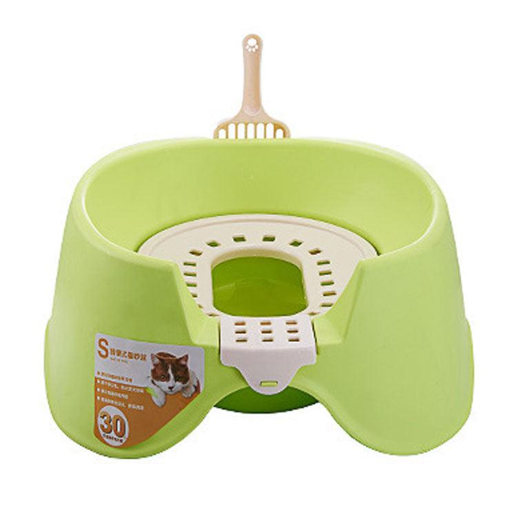 Oversize Semi-Enclosed Spillproof Cat Litter Pan: The Durable And Easy-To-Clean Solution For Your Feline Friend-0