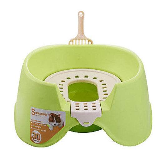 Oversize Semi-Enclosed Spillproof Cat Litter Pan: The Durable And Easy-To-Clean Solution For Your Feline Friend-0