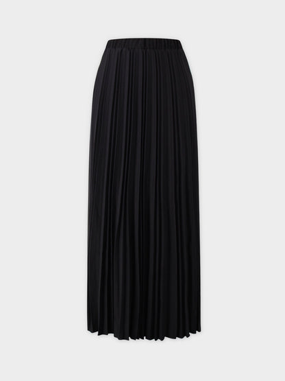 Denim Pleated Skirt-Black-0
