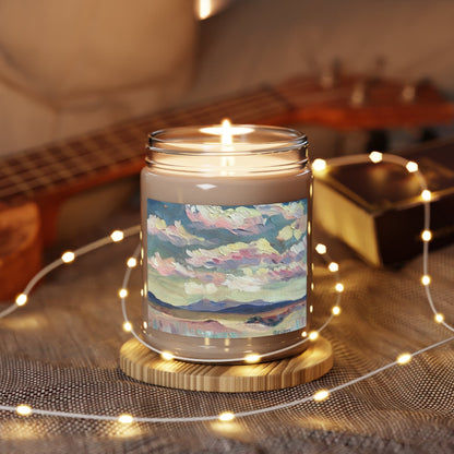 9oz Eco-Friendly Scented or Unscented Scented or Unscented Soy Wax Candle Jar with 'Rio Chama' Landscape Artwork by American Artist Barbara Cleary-3