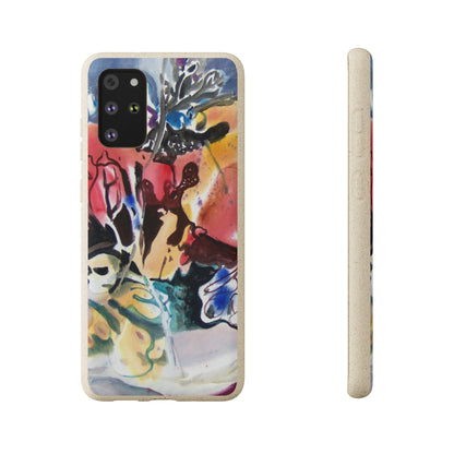 Biodegradable Phone Case with 'Floral Fantasy' Abstract Original Artwork by Barbara Cleary-46