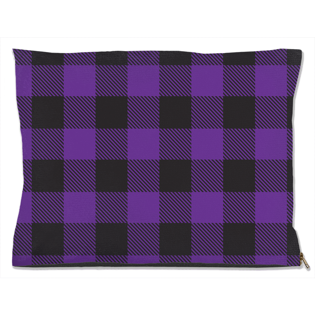 Buffalo Plaid Purple Dog Bed-2