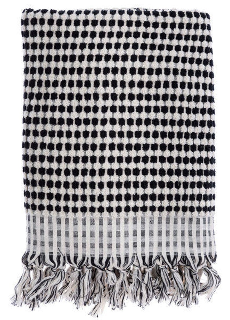BUBBLE BLACK TERRY TURKISH TOWEL-4