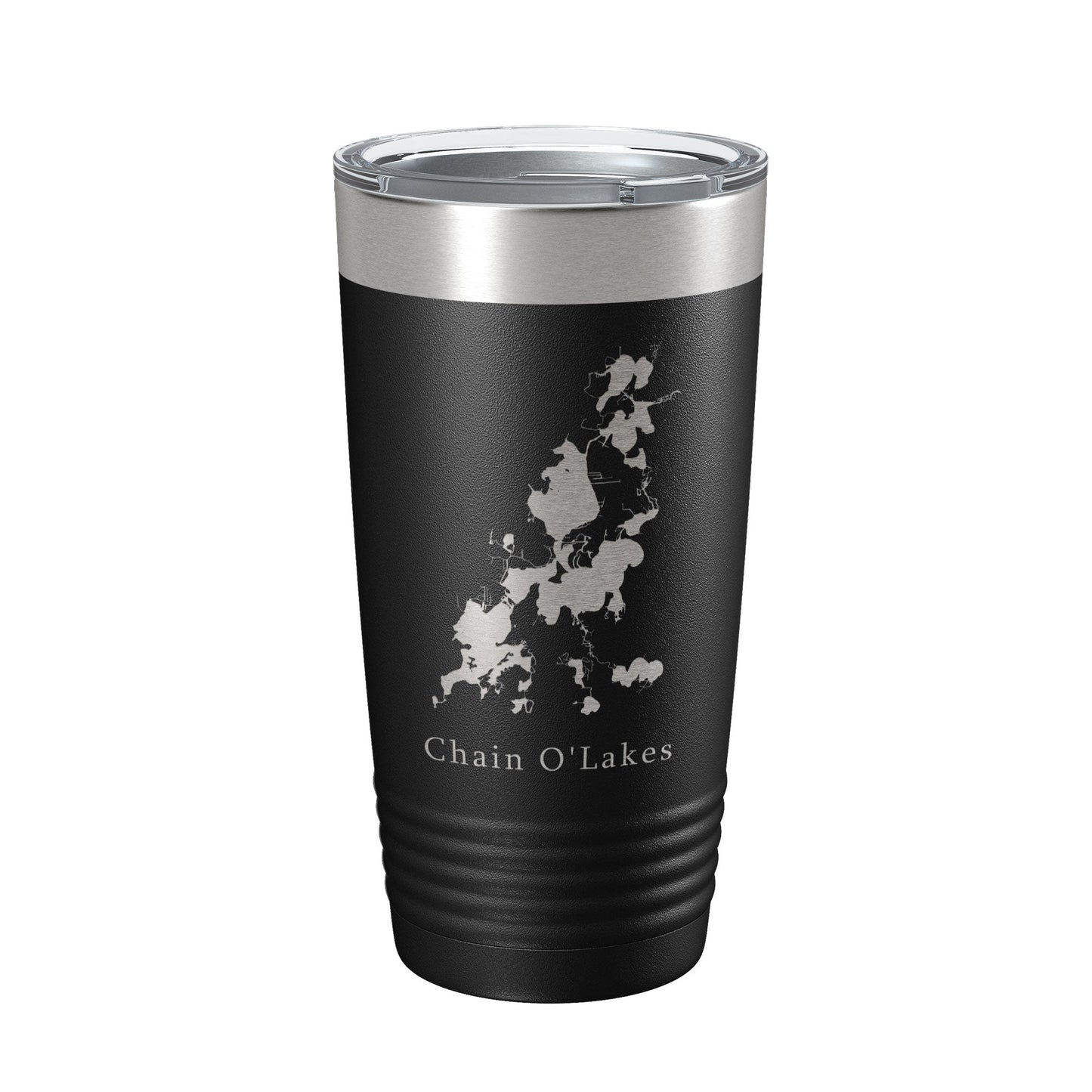 Fox River Chain O'Lakes Map Tumbler Travel Mug Insulated Laser Engraved Coffee Cup Illinois 20 oz-0