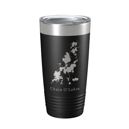 Fox River Chain O'Lakes Map Tumbler Travel Mug Insulated Laser Engraved Coffee Cup Illinois 20 oz-0