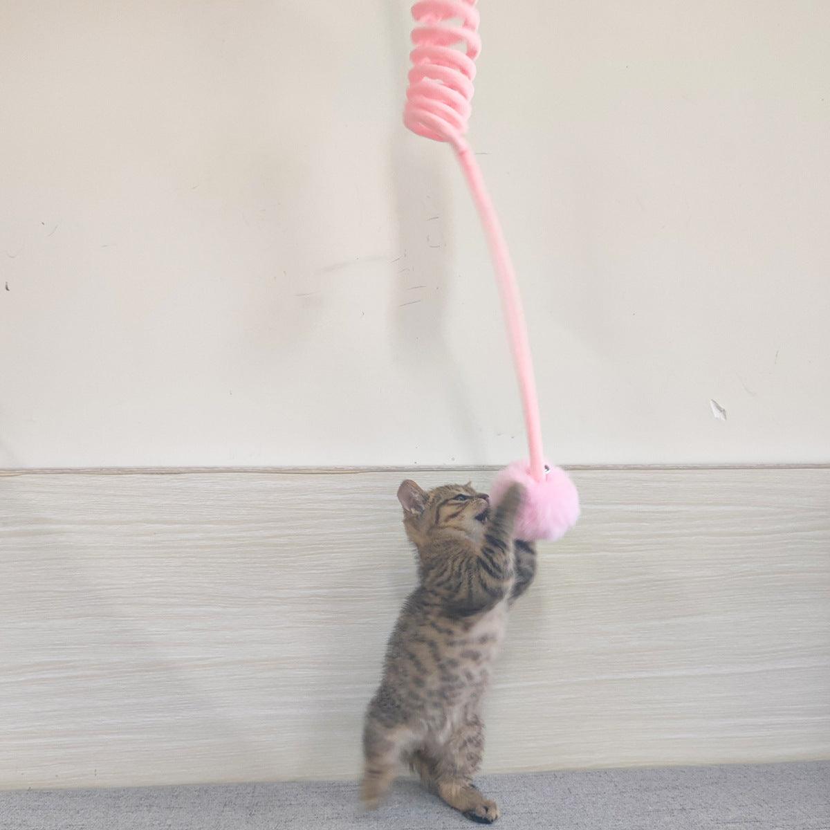 Interactive Plush Cat Toy With Self-Hi Sucker And Spring Rabbit Hair Ball-2