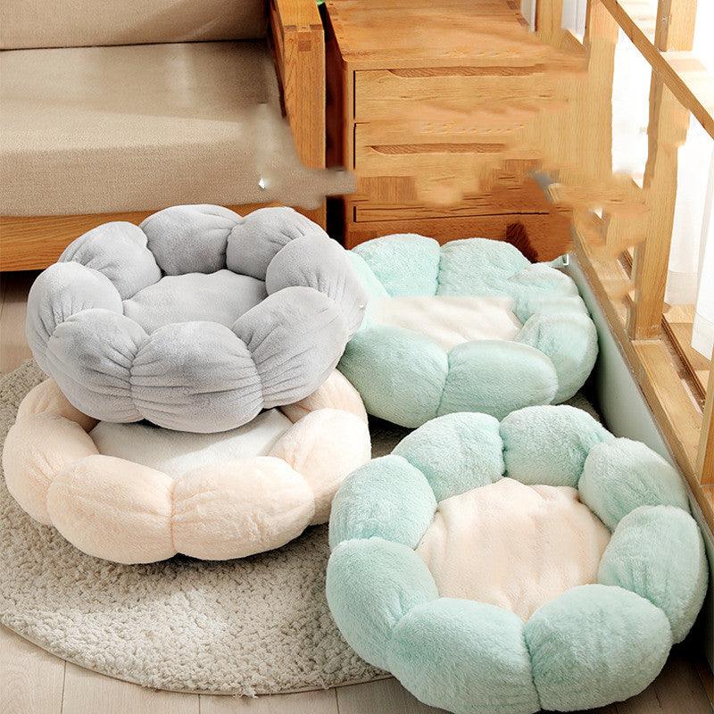 Floral Haven Pet Bed - Luxurious Flower-Shaped Blanket For Dogs And Cats-0