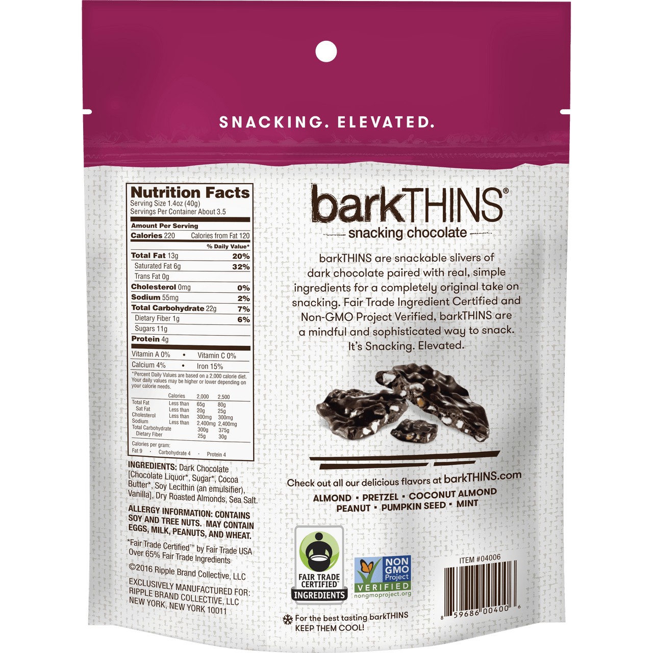 Bark Thins Dark Chocolate Almond (12x4.7OZ )-2