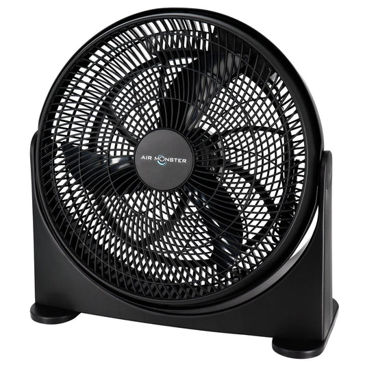 Air Monster 16 Inch Air Circulator 3 Speed Adjustable Angle Floor Fan in Black-0